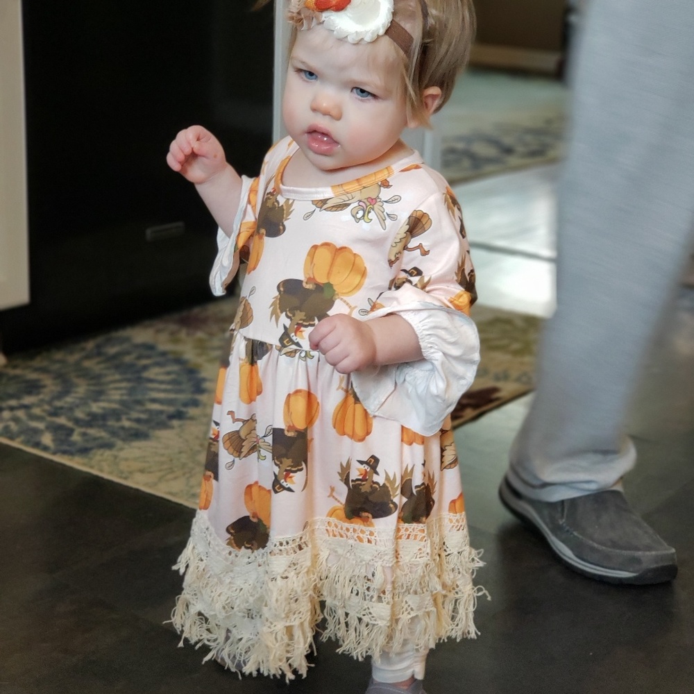 Girls Thanksgiving dress. Worn once! Like new!